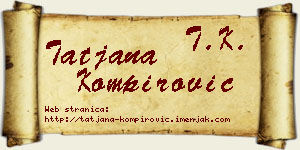 Tatjana Kompirović vizit kartica